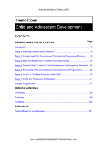 Child And Adolescent Development Module