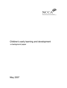 Children's early learning and development