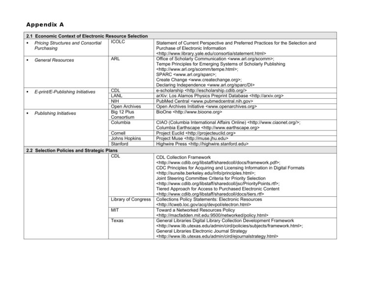 Appendix A - Council on Library and Information Resources