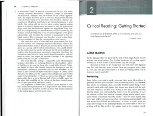 Critical Reading: Getting Started