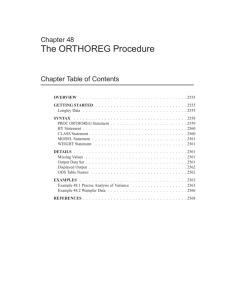 The ORTHOREG Procedure