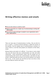 Writing effective memos and emails