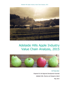Adelaide Hills Apple Industry Value Chain Analysis, 2015