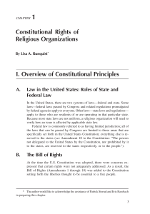 Constitutional Rights of Religious Organizations I. Overview of