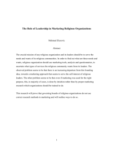 The Role of Leadership in Marketing Religious Organizations
