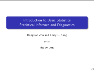 Introduction to Basic Statistics Statistical Inference and