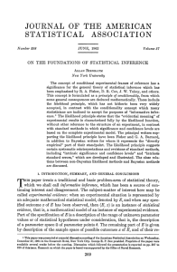 On the Foundations of Statistical Inference
