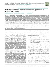 REDD+ policy networks in Brazil: constraints and opportunities for