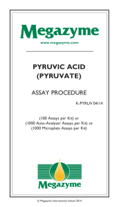 pyruvic acid (pyruvate)