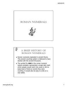 ROMAN NUMERALS