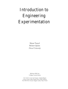 Introduction to Engineering Experimentation