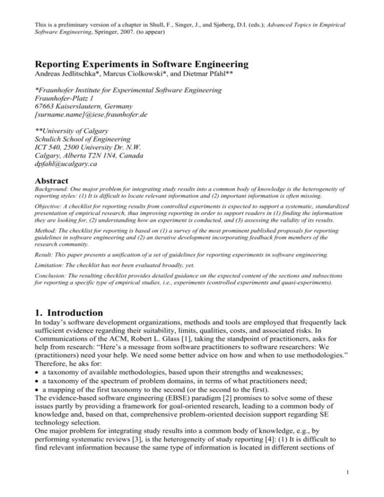 reporting-experiments-in-software-engineering-1-introduction