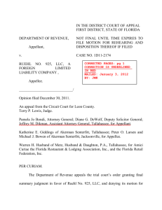 DEPARTMENT OF REVENUE, Appellant, v. RUEHL NO. 925, LLC