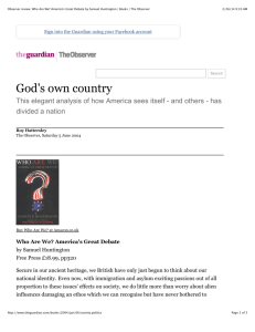 Roy Hattersly "God's Own Country," The Guardian 6/5/04