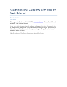 Assignment #5: Glengarry Glen Ross by David Mamet