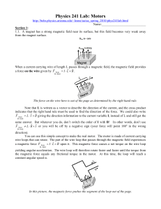 Physics 241 Lab: Motors