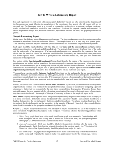 Sample Lab Report in PDF Format