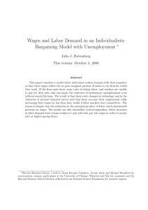 Wages and Labor Demand in an Individualistic Bargaining Model