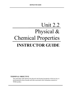 Unit 2.2: Physical & Chemical Properties