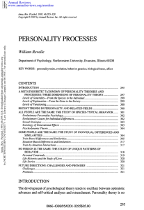 Personality Processes - The Personality Project