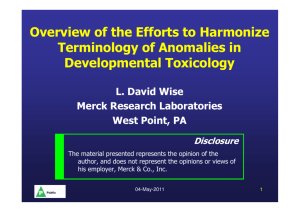 Overview of the efforts to harmonize terminology of