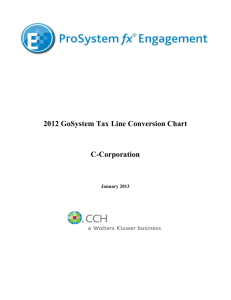 2012 Gosystem Tax Line Conversion - Corp