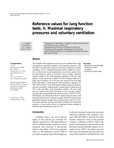 Reference values for lung function tests. II. Maximal respiratory