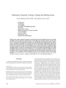 Pulmonary Function Testing: Coding and Billing