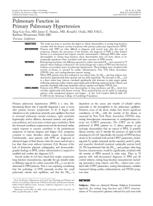 Pulmonary Function in Primary Pulmonary Hypertension