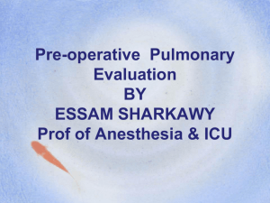 Pre-operative Pulmonary Evaluation