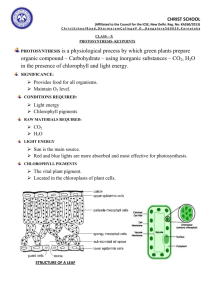 PHOTOSYNTHESIS is a physiological process by