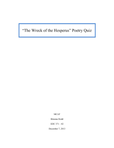 “The Wreck of the Hesperus” Poetry Quiz - EDC371-01