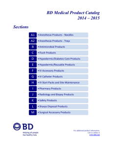 BD Medical Product Catalog 2014 – 2015 Sections