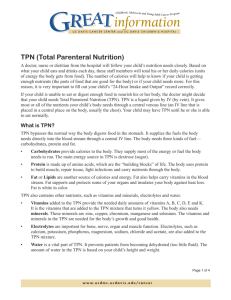 TPN (Total Parenteral Nutrition)
