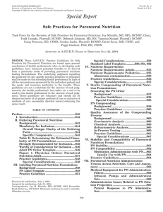 Safe Practices for Parenteral Nutrition (ASPEN)