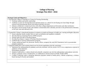 College of Nursing Strategic Plan 2014 – 2018
