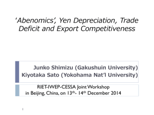 'Abenomics', Yen Depreciation, Trade Deficit and Export