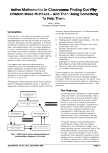 Active Mathematics In Classrooms: Finding Out Why Children Make