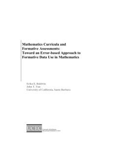 Mathematics Curricula and Formative Assessments