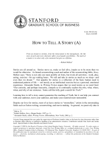 How to Tell a Story - Faculty: Stanford GSB