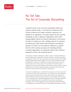 No Tall Tale: The Art of Corporate Storytelling