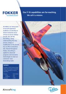 F-16 Capabilities within Fokker Technologies