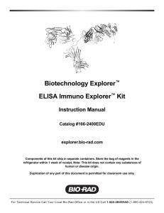 Biotechnology Explorer™ ELISA Immuno Explorer™ Kit