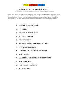 Principles of Democracy mHandout - Center for Education in Law