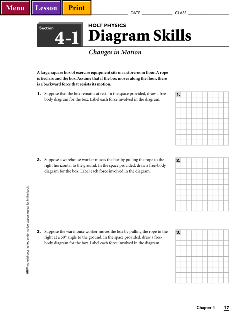 DIAGRAM] Holt Physics Diagram Skills Study Guide Answers FULL Regarding Free Body Diagram Worksheet Answers