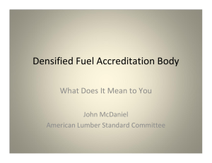 Densified Fuel Accreditation Body John McDaniel, American