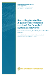 Searching for studies:Guidelines on information retrieval for