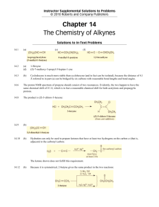 Chapter 14 The Chemistry of Alkynes