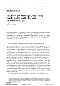 Sex, Love, and Marriage: Questioning Gender and Sexuality Rights