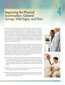 General Survey, Vital Signs, and Pain